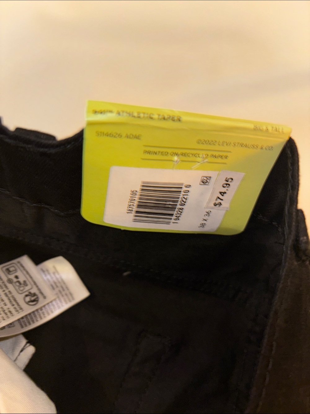 Levi's Black 541 Athletic Taper Jeans - Picture 6 of 7